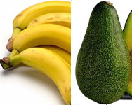 Avocat, banane